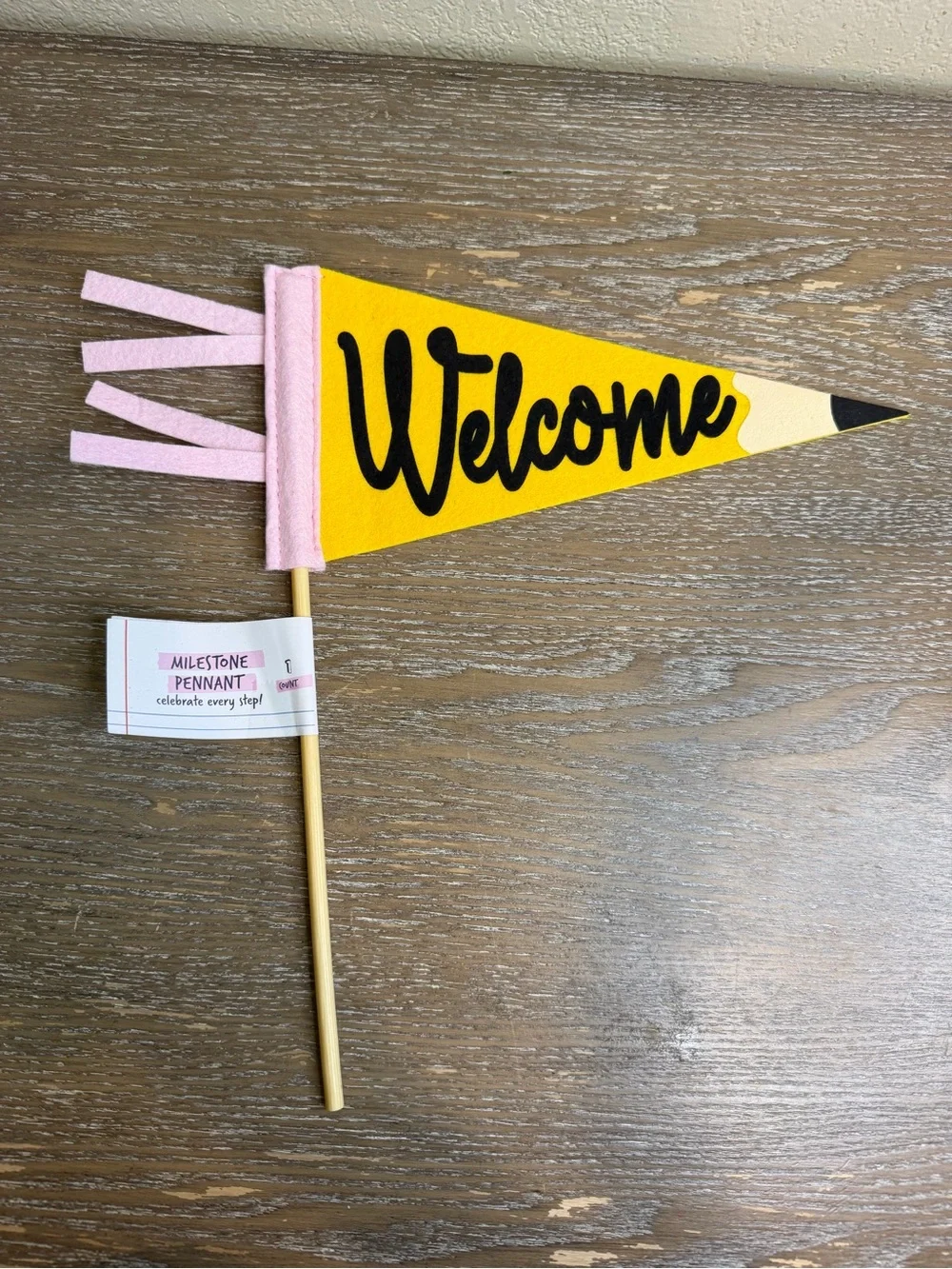 2026 Target Bullseye Playground Pencil “Welcome” Felt Pennant Flag, New!